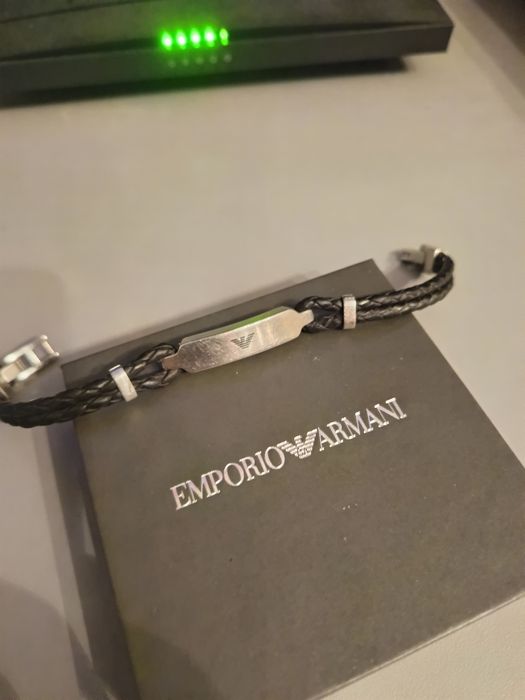 Bransoletka męska Emporio Armani Skóra + Stal Szlachetna