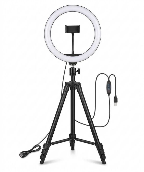 LAMPA PIERŚCIENIOWA LED ring 3 tryby + statyw  + pilot bluetooth