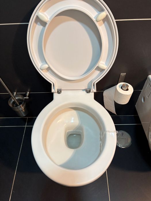 SANINDUSA WC + Bidé suspenso , sanito de cerâmica com assento em branco + Bidé suspenso
