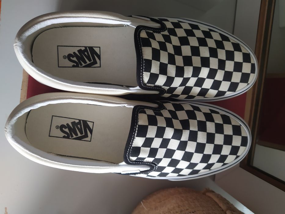 Vans Slip On quadrados pretos e brancos
