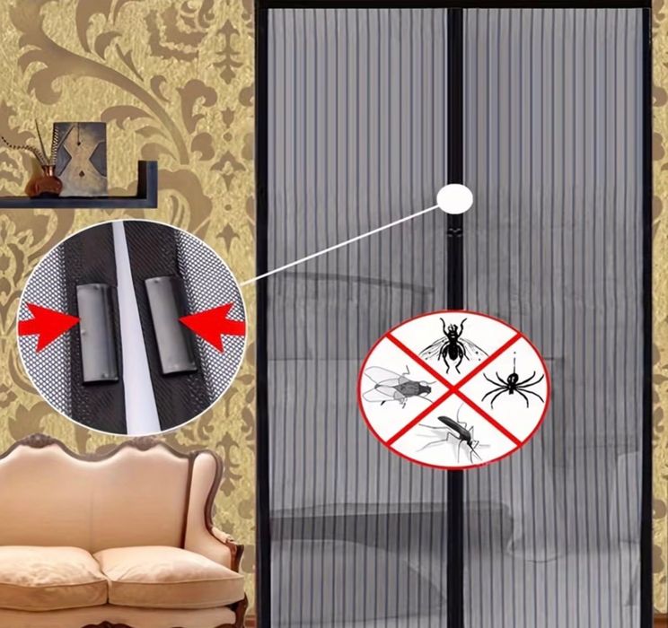 Magnetyczna moskitiera na drzwi 100×210 cm