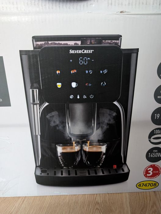 Ekspres do kawy Silvercrest 1450W SKVA A1 ciśnieniowy elektryczny wyśw