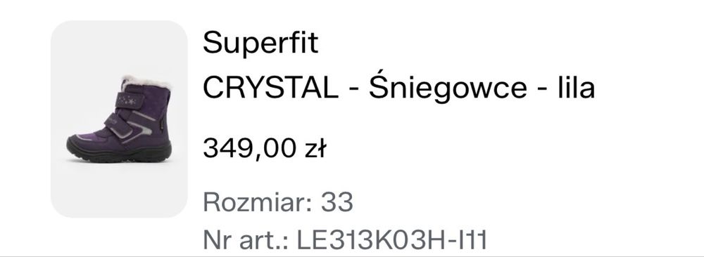 fioletowe śniegowce Superfit 33