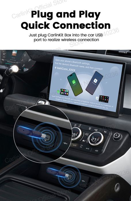 CarlinKit Mini Ultra: Wireless CarPlay & Android Auto 2-em-1 NOVO