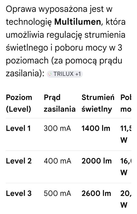 Lampa sufitowa led trilux