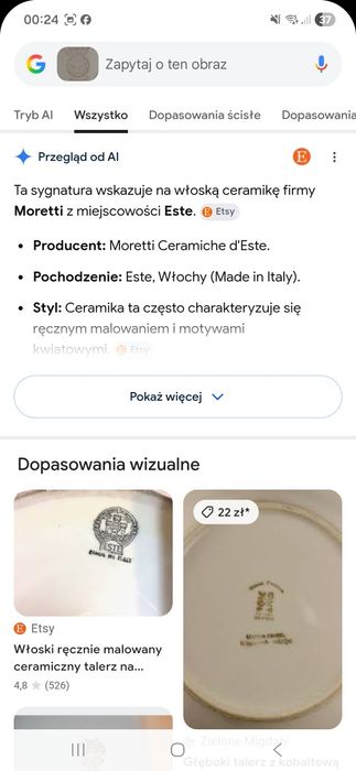 Talerz patera moretti ręcznie malowany