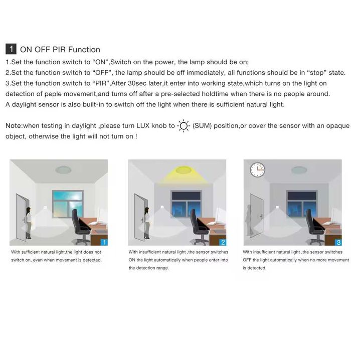 Sensor de movimento infra vermelho com deteção dia e noite