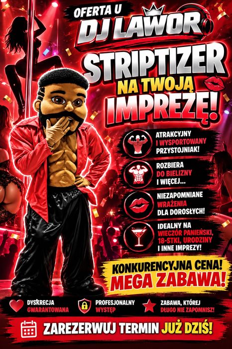 Żywa Maskotka na imprezę 18-20-30-40-50 Panieński
