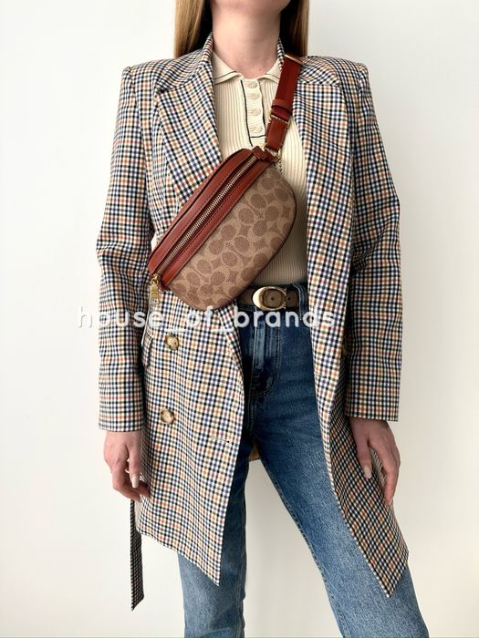 COACH Жіноча шкіряна поясна сумка бананка Женская кожаная сумочка коуч