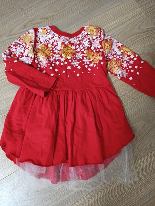 Дитяча сукня новорічна сукня сніжинка тепла святкова 110 на дівчинку