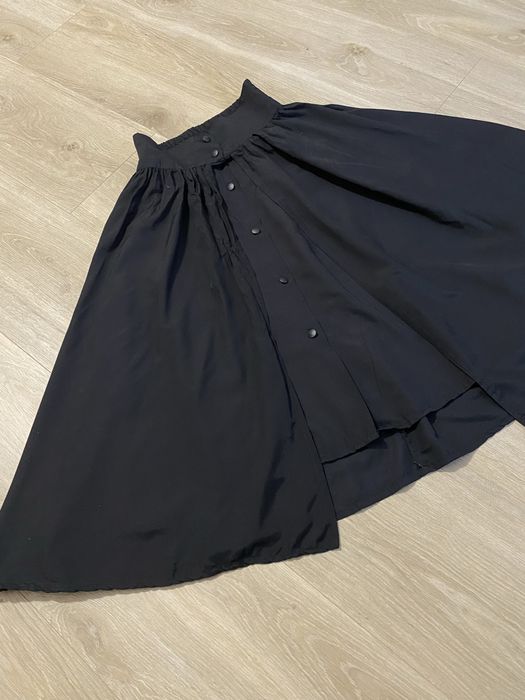 Чорна вінтажна міді спідниця на гудзиках ретро вінтаж