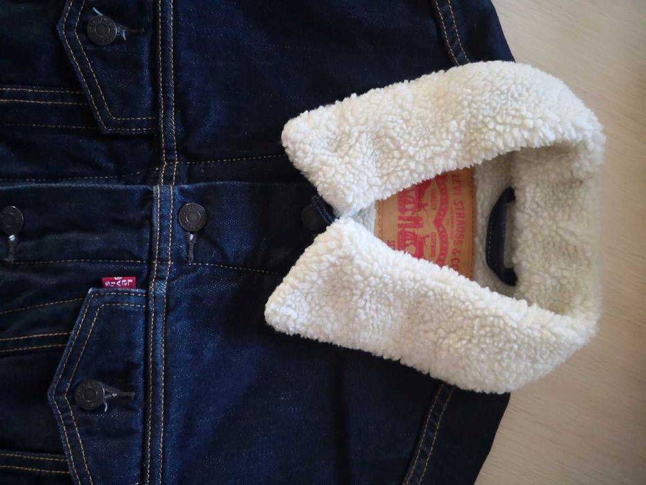 LEVI'S Sherpa США новая джинсовая куртка $150 размер XS S унисекс мех