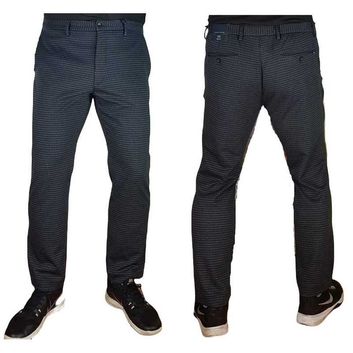 Męskie spodnie Tommy Hilfiger Bleecker -Slim szare w krateczkę W30/L32