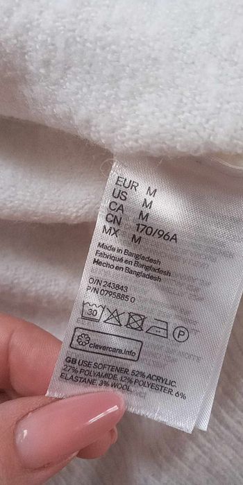 Cienki sweterek H&M na wiosnę r.M kolor słoniowej kości