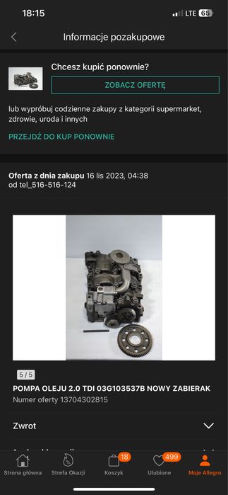 Pompa oleju vw pasat b6