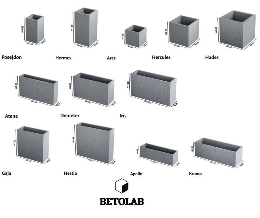 Donica betonowa 100x30x55 IRIS beton architektoniczny donice betonowe