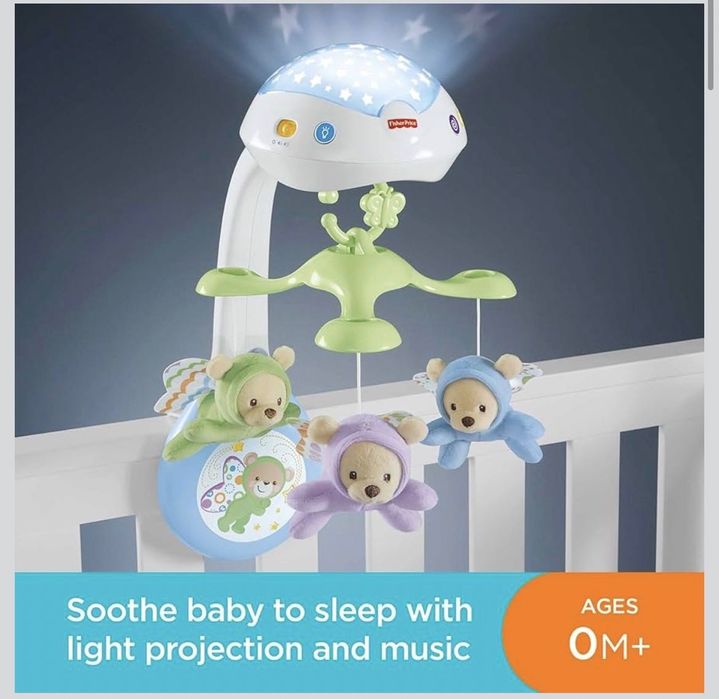 Mobile com música para berço bebé - Fisher-Price 3-in-1