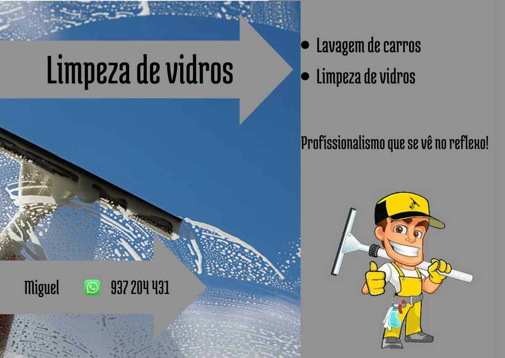 Limpeza de vidros e lavagem de carros