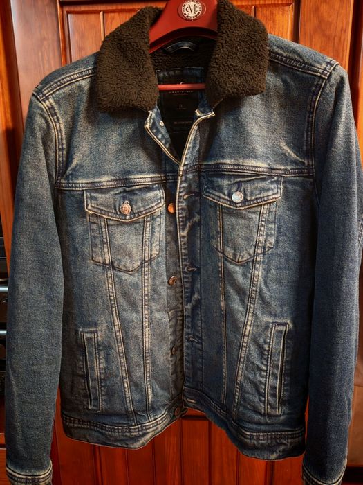 Blusão Hollister California tipo trucker Sherpa XL