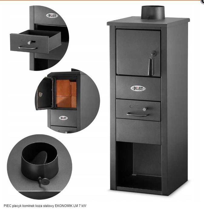 PIEC piecyk kominek koza stalowy EKONOMIK LM 7 kW