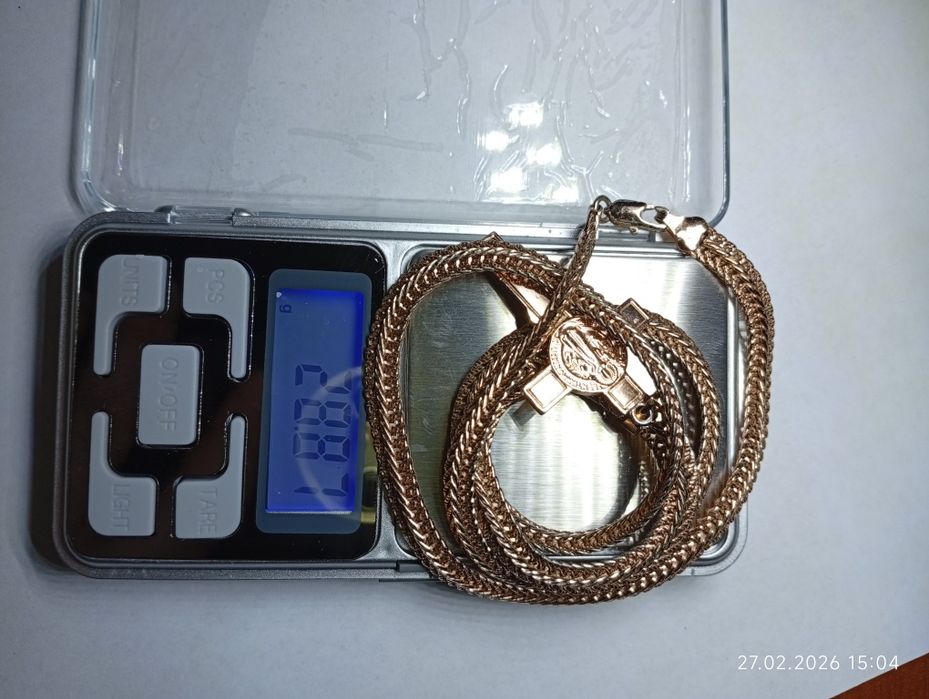 Цепочка с крестиком с медицинского золота