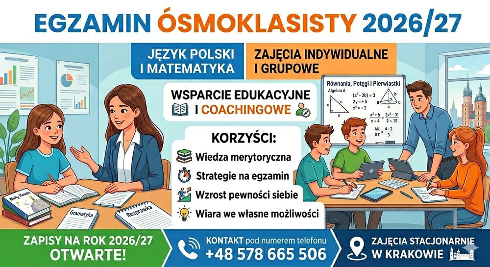Kurs ósmoklasisty - język polski i matematyka