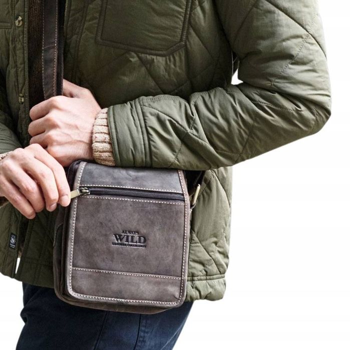 skórzana torba męska z kieszeniami - always wild