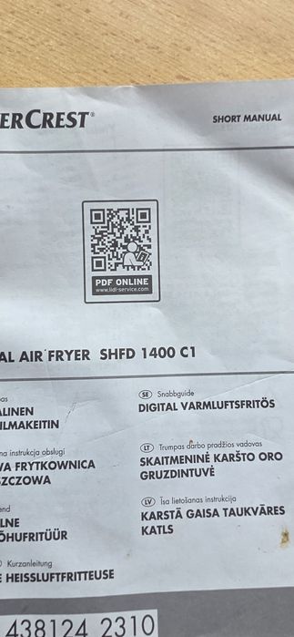(air fryer) marki SilverCrest model SHFD 1400 c1
