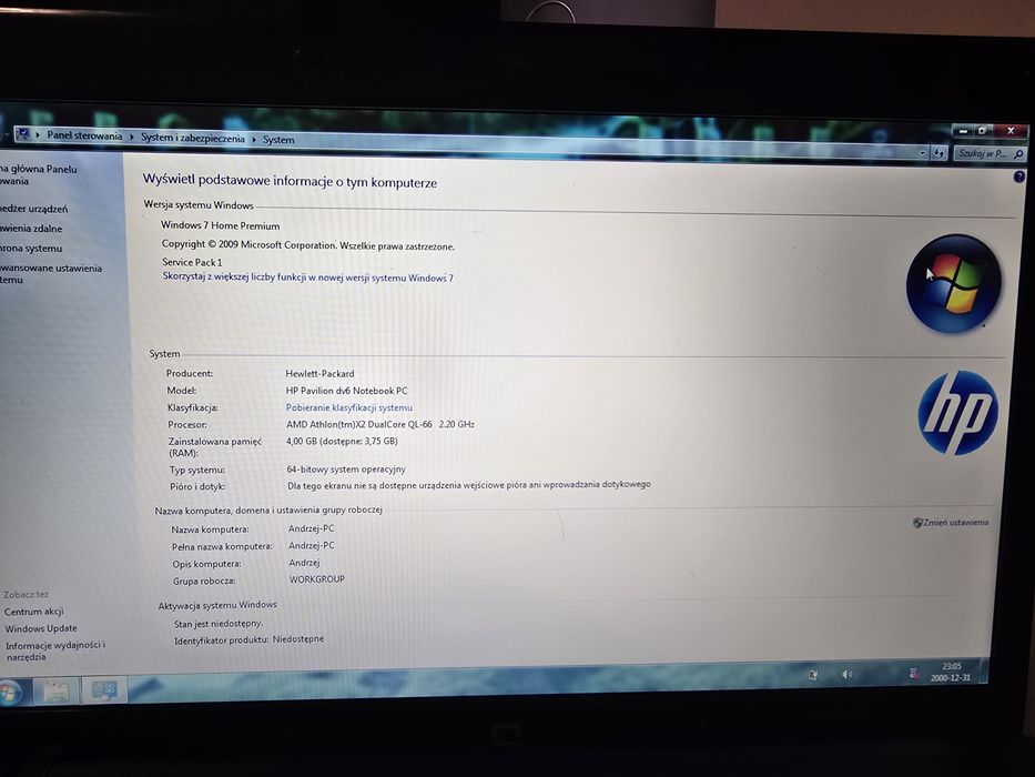 Laptop hp 615 sprawny plus torba