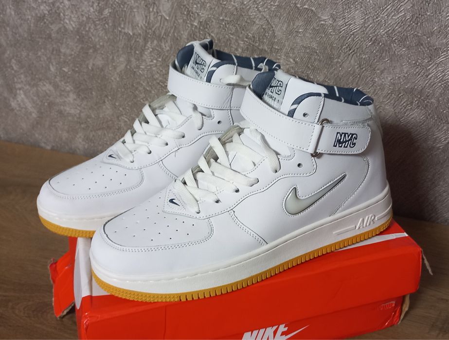 Nike Air Force 1 high Nyc Найк аир форсы 1 Высокие  Белые