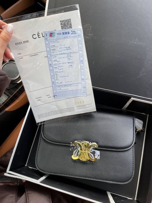 PREMIUM ‼️ Celine Triomphe , жіноча сумочка , шкіряна сумочка чорна