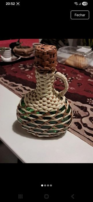 Garrafa de Vidro empalhada