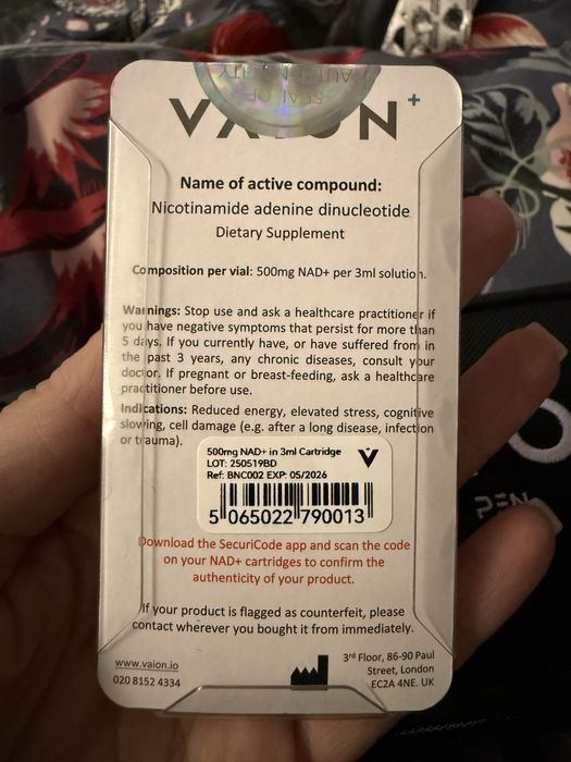 Vaion NAD+ Pen – 500 mg (novo / selado)