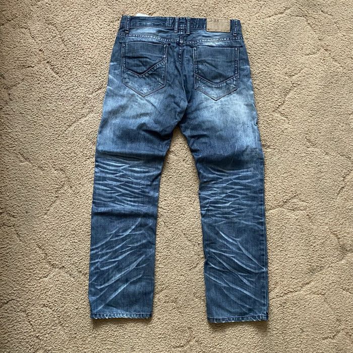 Джинсы синие Fishbone straight прямые клеш буткат фейд фларед bootcat flared jeans