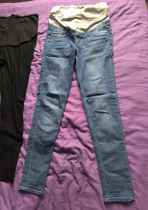 Jeansy i leginsy ciążowe w rozmiarze M