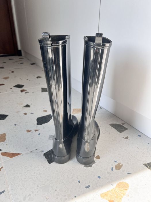 Włoskie wysokie czarne kalosze r.37