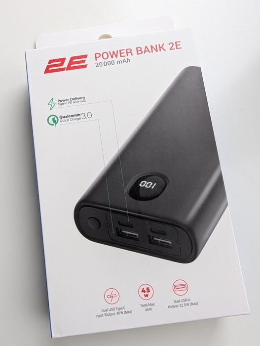 Павербанк 45W 2E Power Bank 20000mAh, 2E-PB2011, підходить до ноута