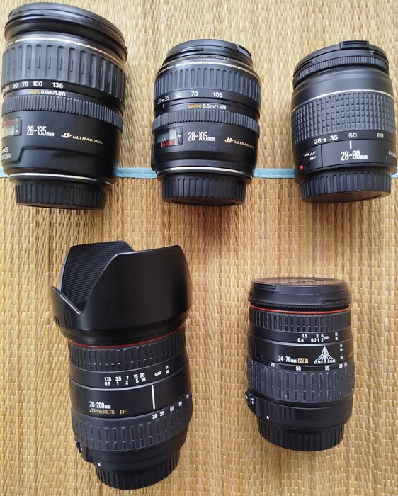 Canon 70-200, 24-70, 24-105, 70-300, 24mm