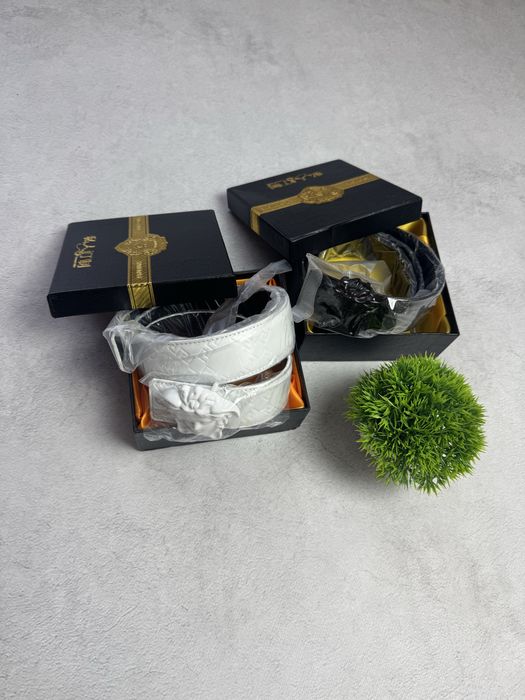 Ремінь Versace / Пасок версачі / Пояс versaci / Версаче ремень / Belt Versace / чорний, білий / 110см / Чоловічий ремінь