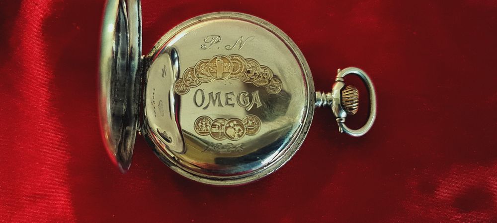 Srebrny zegarek kieszonkowy Omega