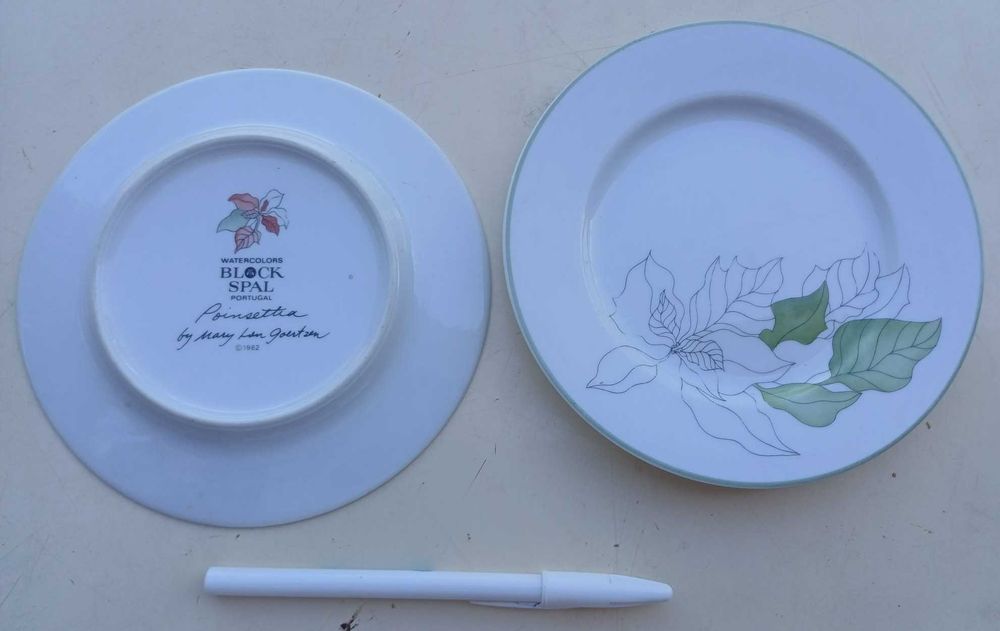 2 Pratos, Watercolors 1982 -  Block Spal -Portugal