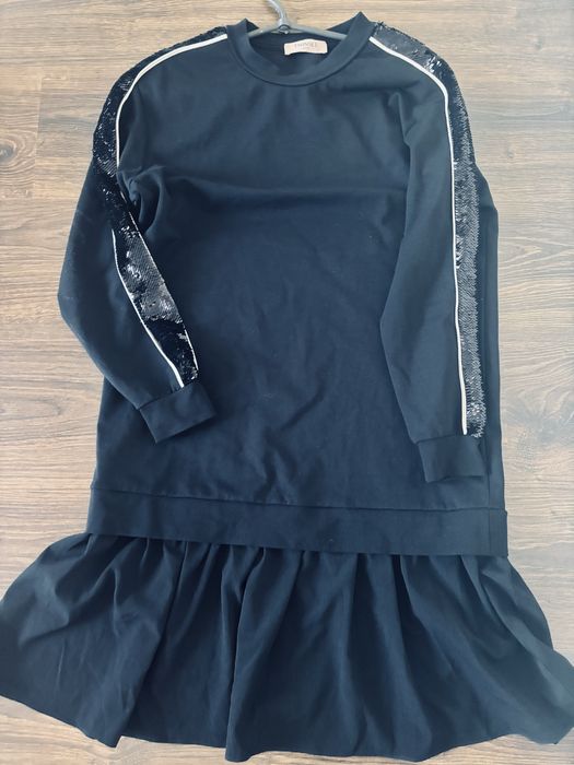 Twinset трикотажна сукня з лампасами з паєток