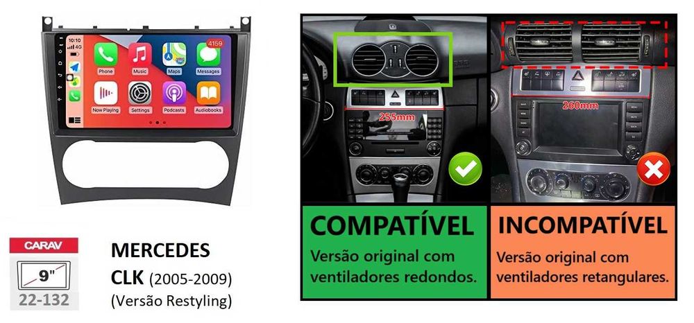 Rádio 2DIN Mercedes CLK • Android GPS • W209 • CLK200 CLK230 CLK270