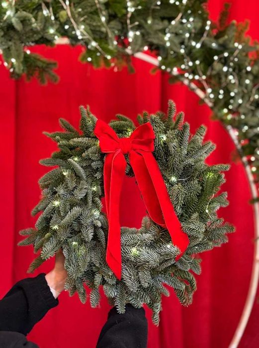 Новорічний віночок з Нобілісу/Безкоштовна доставка/Самовивіз з Києва