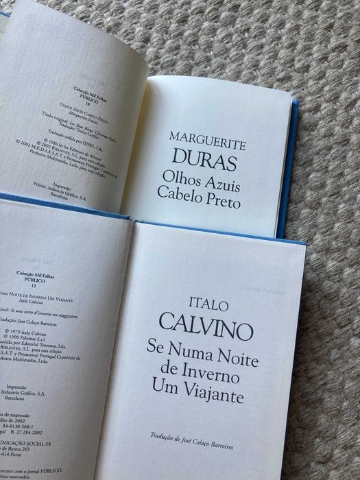 2 livros coleção Mil Folhas - Marguerite Duras e Italo Calvino
