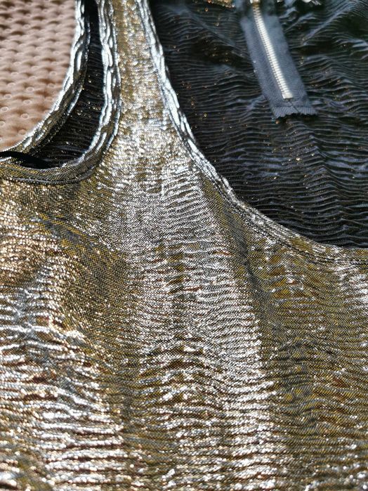 Nowa srebrna sukienka ramiączka mini rozmiar 36 38 S M Sylwestrowa