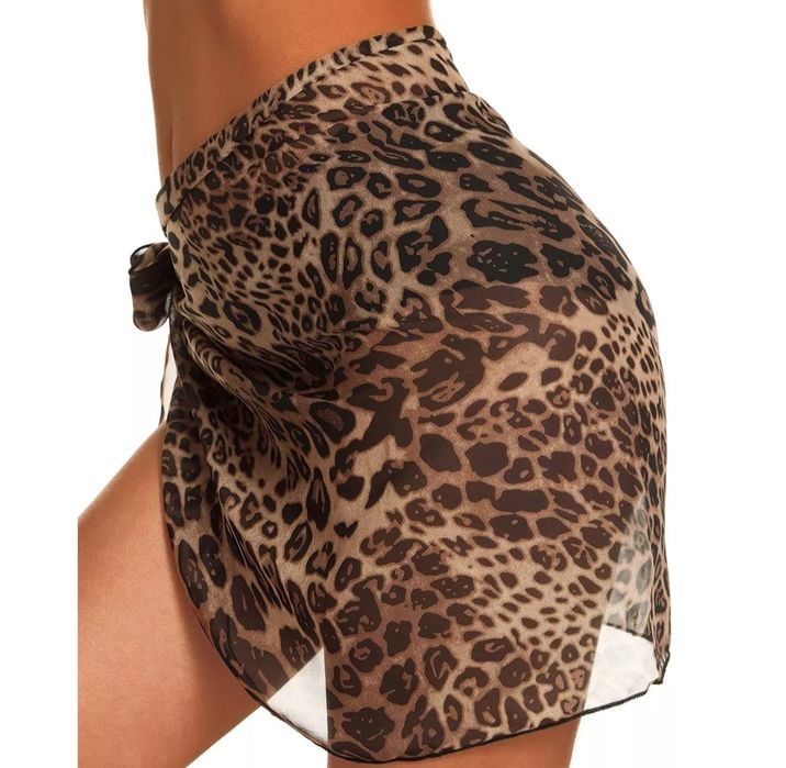 Pareos femininos leopardo Novos. Moda Verão Praia Piscina
