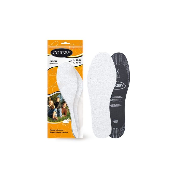 wkładki do butów z aktywnym węglem uniwersalne corbby r. 36-46