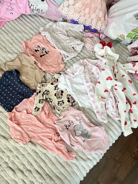 Пакет вещей для девочки для дівчинки распошонки ползунки бодики боди
