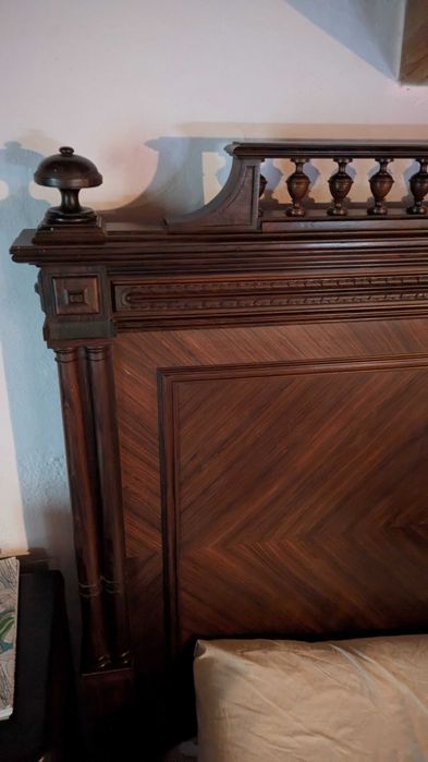 Cama casal 130x190 madeira maciça vintage artesanal